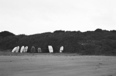 Panoramic view of man against clear sky