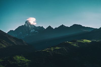 Scenic view of mountains against sky