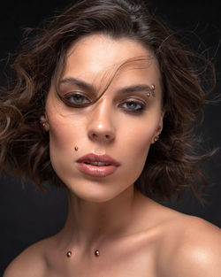 Close-up portrait of a beautiful young woman