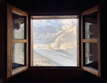 Trees seen through window