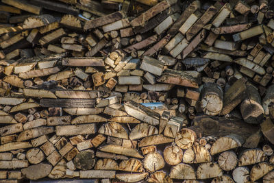 Full frame shot of firewood