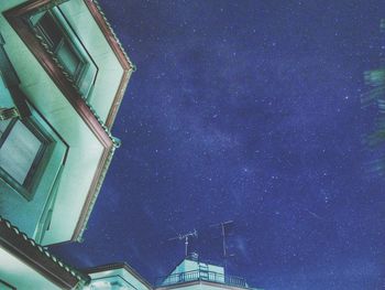 Low angle view of building at night