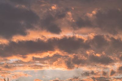 Low angle view of dramatic sky during sunset