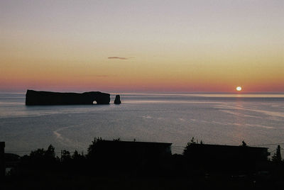 Scenic view of sea at sunset