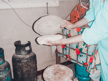 Woman baking at home