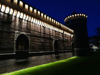 Illuminated built structure at night