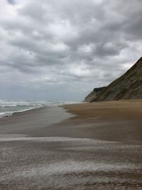 Scenic view of beach against sky