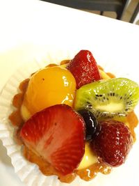 Close-up of fruits in plate