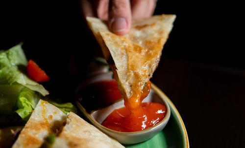 Close-up of food in plate