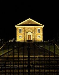 View of illuminated built structure