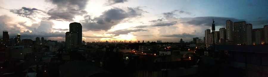 Cityscape against clear sky