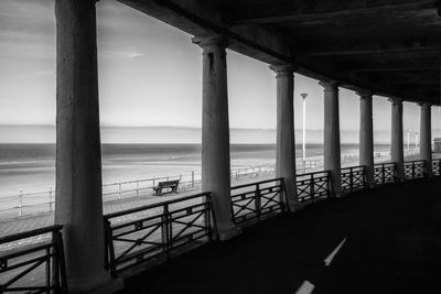 Railings amidst architectural columns