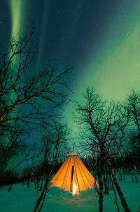 Northern lights, aurora borealis over abisko, swedish lapland. high quality photo