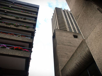 Low angle view of skyscrapers against sky