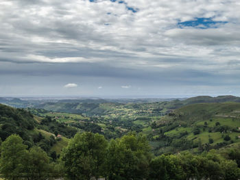 High angle view of landscape against sky