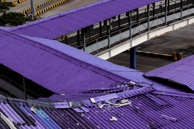 High angle view of modern building roof