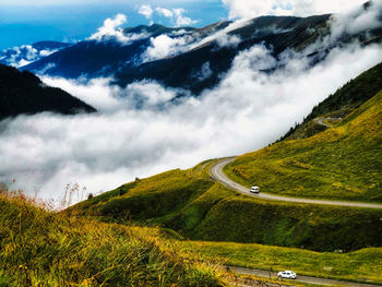 Scenic view of mountains against sky