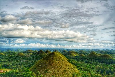 Scenic view of land against sky