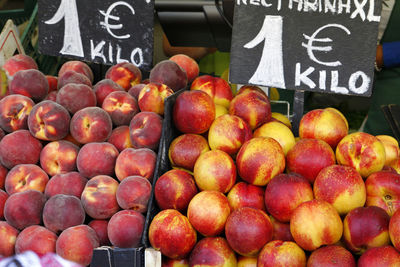 View of fruits for sale at market stall