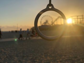 Close-up of sun against sky during sunset