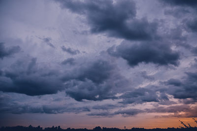 Low angle view of storm clouds in sky