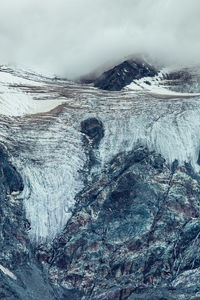 Aerial view of snow covered landscape