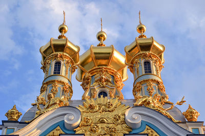 Low angle view of traditional building against sky