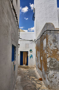 Narrow alley amidst buildings in city