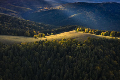 Aerial view of landscape and mountains