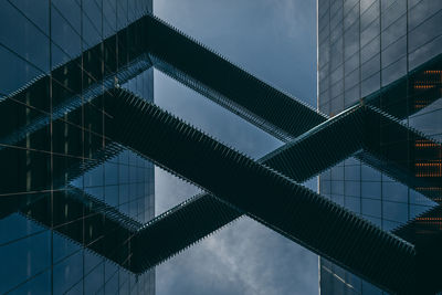 Low angle view of modern building against sky