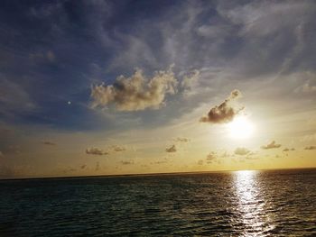 Scenic view of sea during sunset