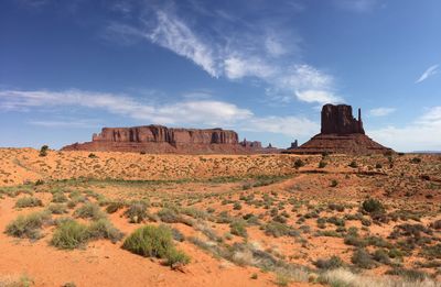 Scenic view of rock formations against sky