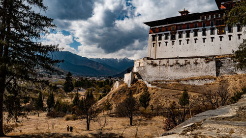 Panoramic view of historic building against sky