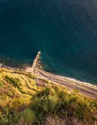 High angle view of sea