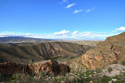 View of landscape against cloudy sky