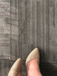 Low section of woman on carpet