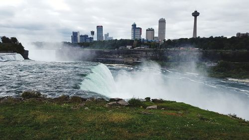 View of fountain in city