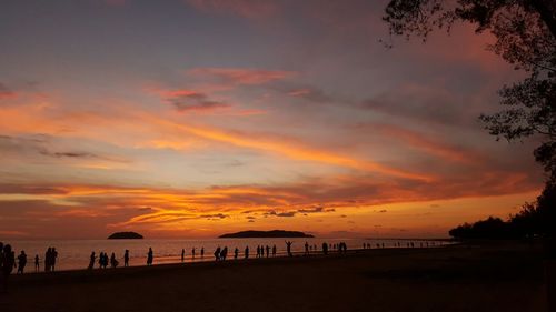 Scenic view of sea during sunset