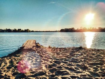 Scenic view of river against clear sky