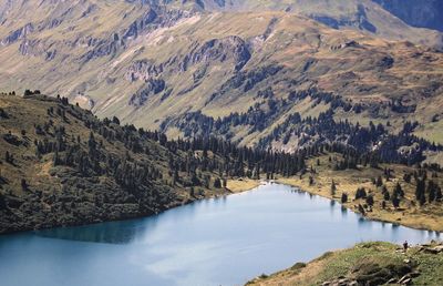 Scenic view of lake and mountains