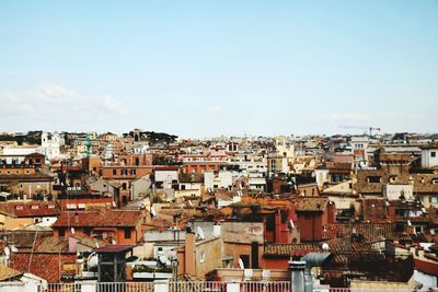 High angle view of townscape against sky