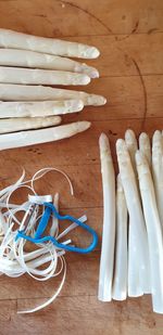 High angle view of food on table