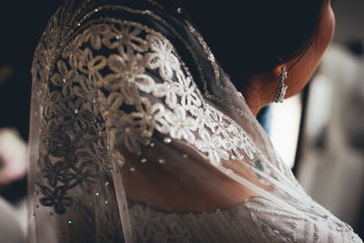 Close-up of woman wearing sari