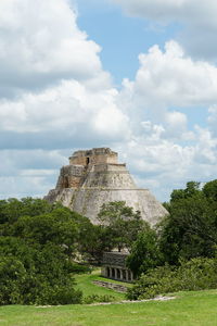 View of castle against cloudy sky