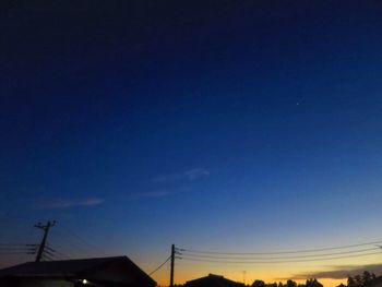 Low angle view of silhouette roof against sky