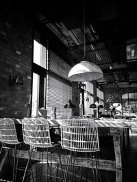 Chairs and tables in cafe