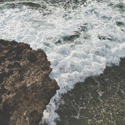 High angle view of sea waves