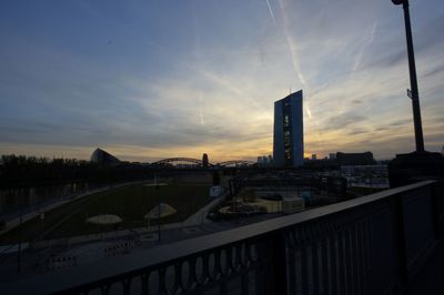 View of bridge at sunset