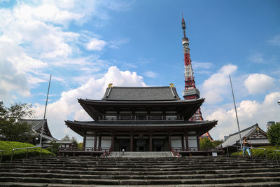 View of building against cloudy sky