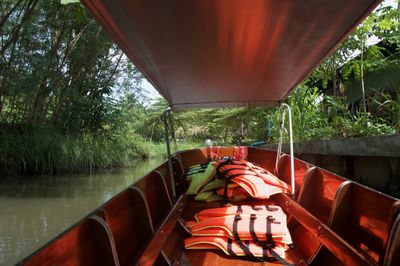 View of boat in river